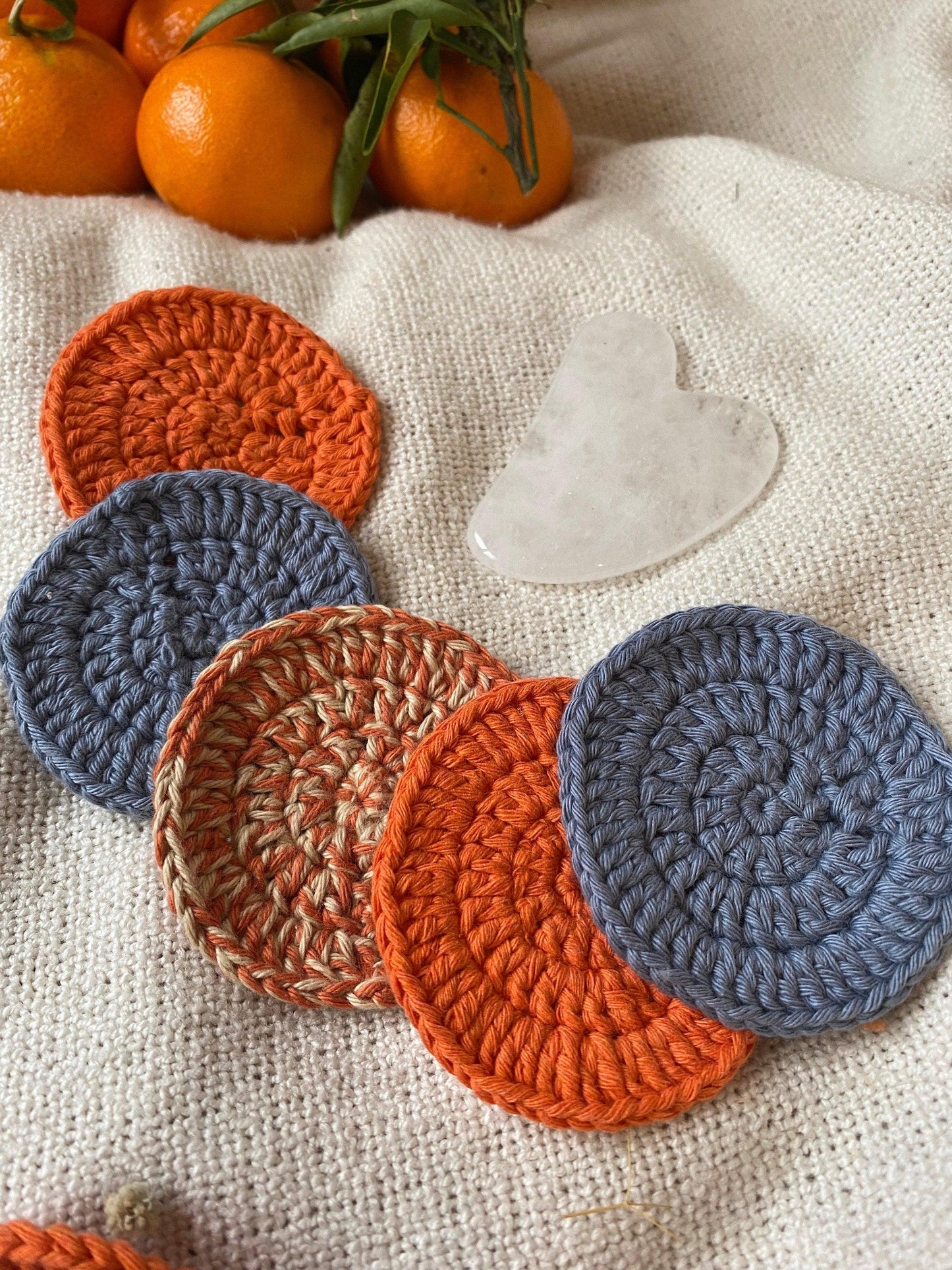 soft cotton pads - handmade crochet pads to upgrade your skincare routine multicolour